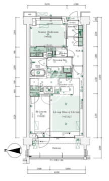 パークシティ高田馬場 350 間取り図