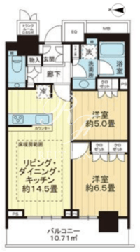 ザ・パークハウス晴海タワーズクロノレジデンス 2104 間取り図