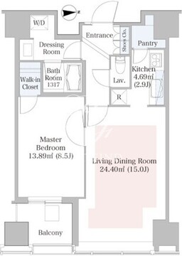 セントラルパークタワー・ラ・トゥール新宿 1816 間取り図