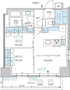 パークアクシス池袋イースト 1101 間取り図