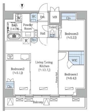 モディア文京目白台 902 間取り図