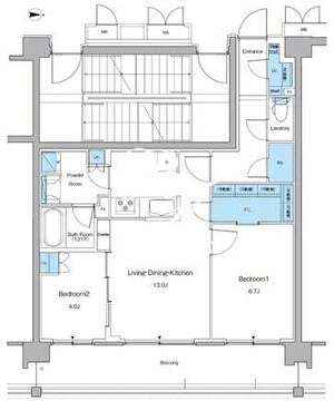 ルフォンプログレ高田馬場ノース 408 間取り図