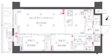 ズーム練馬高野台 308 間取り図