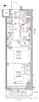 クレイシアIDZ幡ヶ谷 602 間取り図