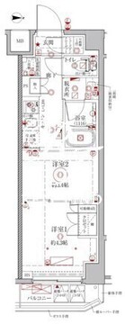 クレイシアIDZ幡ヶ谷 202 間取り図