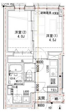 ラヴィエール荏原中延 101 間取り図