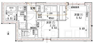 ラヴィエール荏原中延 102 間取り図