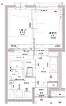 ラヴィエール荏原中延 202 間取り図