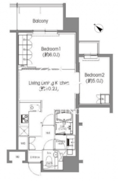 BPRレジデンス三田伊皿子坂 809 間取り図