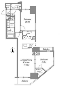 ザ・パークハビオ上野 201 間取り図
