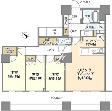 ザ・パークハウス西新宿タワー60 810 間取り図