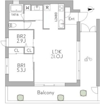 グランデュオ三軒茶屋12 403 間取り図