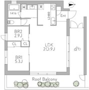 グランデュオ三軒茶屋12 203 間取り図