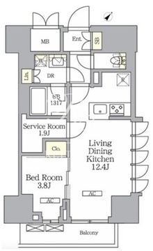 ラティエラ武蔵小山レジデンス 904 間取り図
