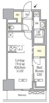 ラティエラ武蔵小山レジデンス 1106 間取り図