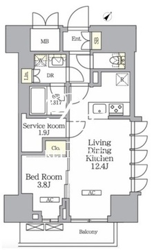 ラティエラ武蔵小山レジデンス 1204 間取り図