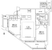 カスタリア麻布十番 201 間取り図