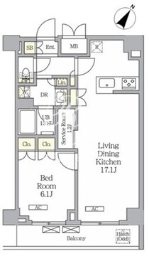 ラティエラ武蔵小山レジデンス 408 間取り図