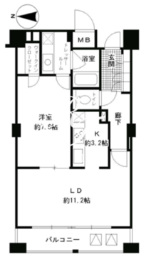 ガーネットコート四谷 702 間取り図