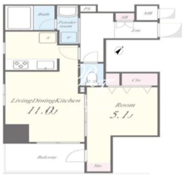 ラウルス武蔵小山 6A 間取り図