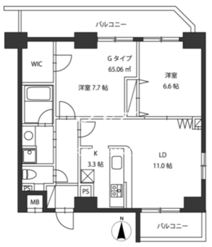 レジディア新御茶ノ水 1101 間取り図