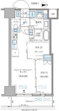 パークアクシス住吉ガーデンスクエア 308 間取り図