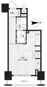 レジディア新御徒町 203 間取り図