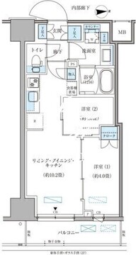 パークアクシス住吉ガーデンスクエア 508 間取り図