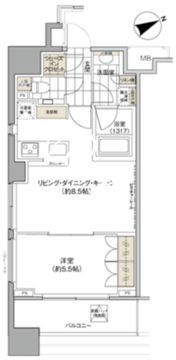 パークハビオ西新宿 606 間取り図