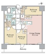 リビオタワー品川 30階71.78㎡ 間取り図