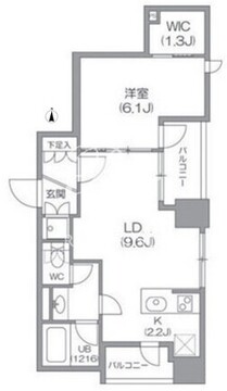 アジールコート中野坂上 1103 間取り図