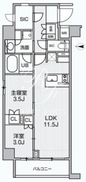 アリビス綾瀬 206 間取り図