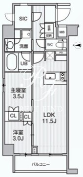 アリビス綾瀬 406 間取り図