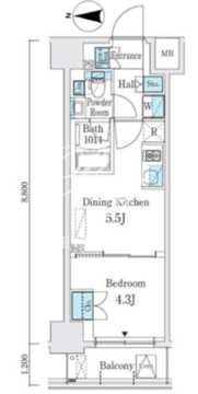 クインテット錦糸公園 202 間取り図