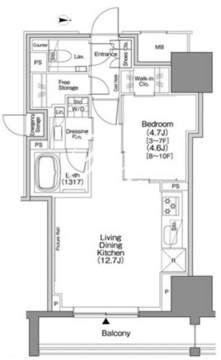 ザ・パークハビオSOHO新宿御苑 805 間取り図