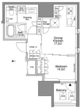 ザ・パークハビオSOHO新宿御苑 809 間取り図