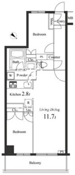 プライマル小石川 402 間取り図