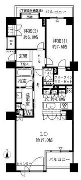 パークサイド・ウイングス 504 間取り図