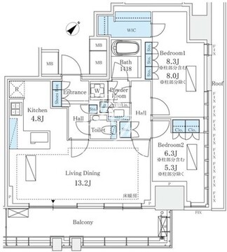 プラウドタワー渋谷 1705 間取り図