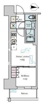 ディームス蔵前レジデンス 403 間取り図