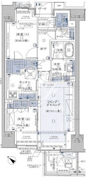 プラウド銀座東レジデンス 5階58.05㎡ 間取り図