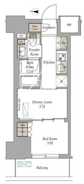 ラティエラ上野稲荷町 206 間取り図