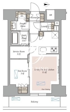 ラティエラ上野稲荷町 514 間取り図