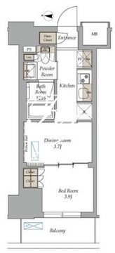 ラティエラ上野稲荷町 610 間取り図
