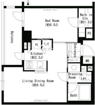 パークアクシス学芸大学 412 間取り図
