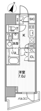 シーズンフラッツ大井町 402 間取り図