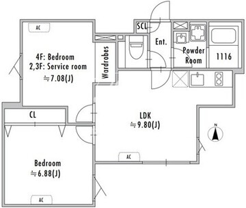 グランパセオ大崎戸越銀座2 302 間取り図