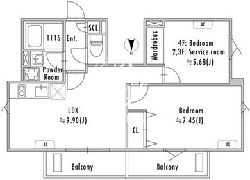 グランパセオ大崎戸越銀座2 201 間取り図