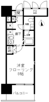 フォンテーヌ芝浦 1308 間取り図
