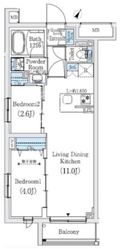 プライムブリス巣鴨ウエスト 204 間取り図